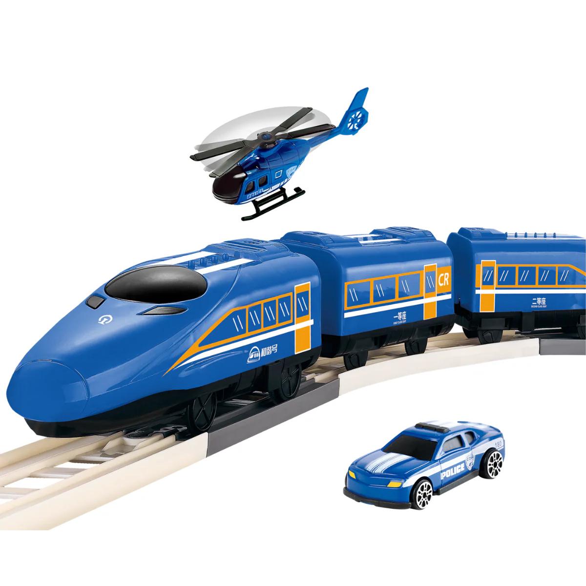 Đổ Chơi Lắp Ráp Đường Ray Và Tàu Cảnh Sát Chạy Pin - Police Train Battery Operated Train - Vecto VT262810