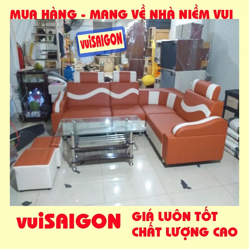 Sopha nệm mút chữ L kèm 1 bàn và 2 ghế đơn giá xuất xưởng , mẫu mã hiện đại trẻ trung phù hợp mội gia đình