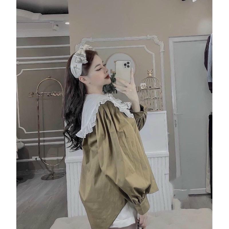 ÁO SƠ MI THÔ CỔ BÈO