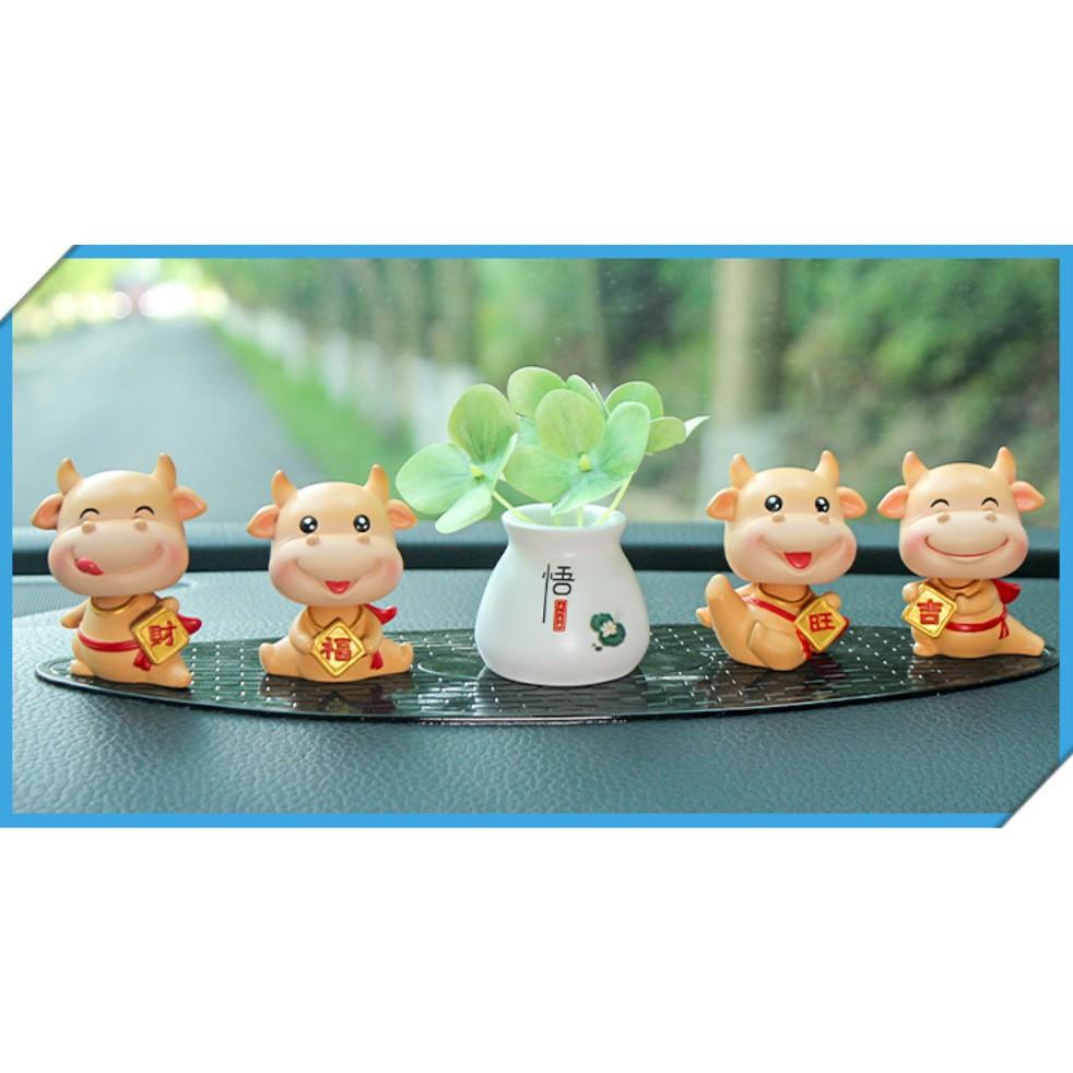 Tượng phật để xe taplo ô tô bình an - tượng trâu phong thủy trang trí bàn đẹp