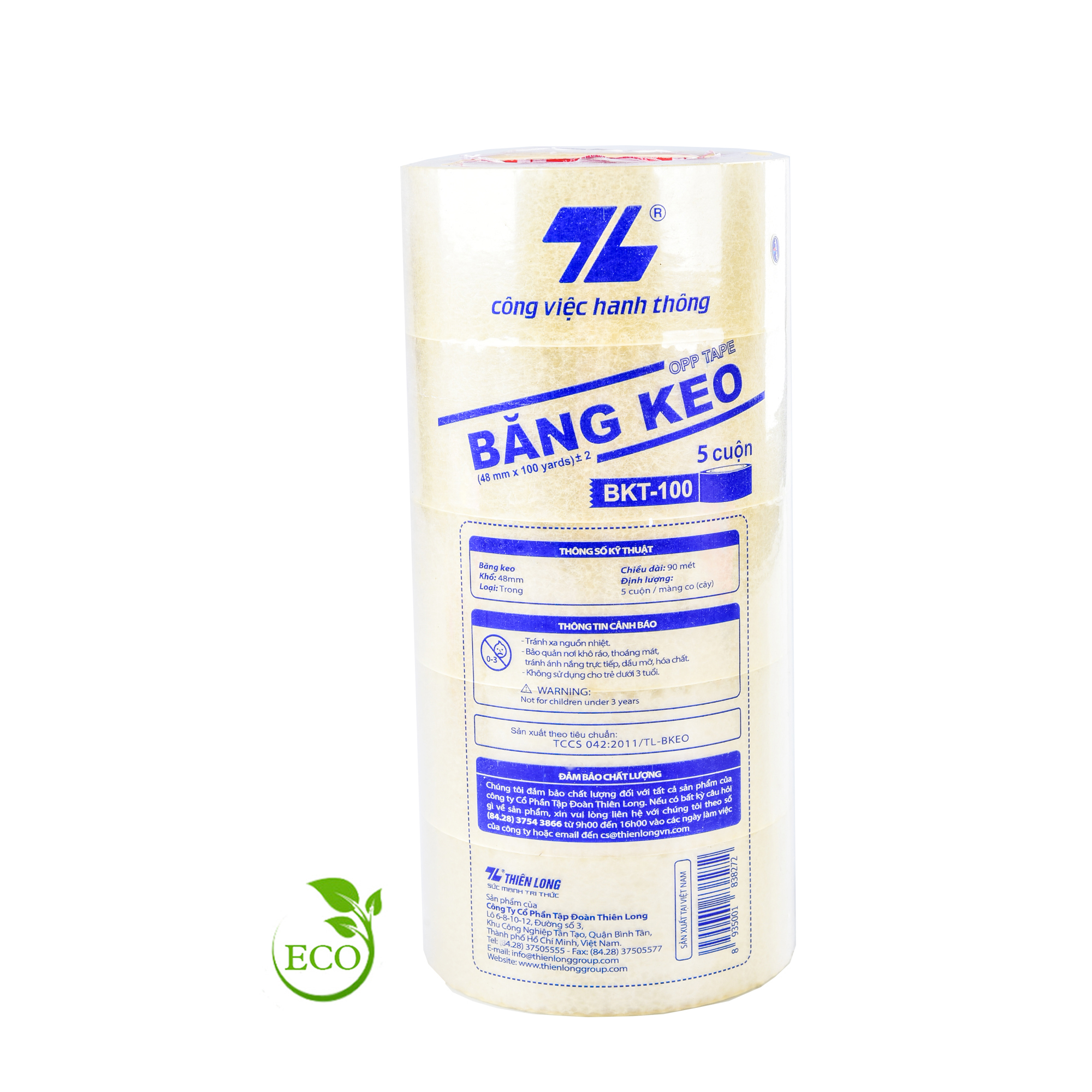 Hình ảnh Combo 5 băng keo trong 100 yards Thiên Long BKT-100