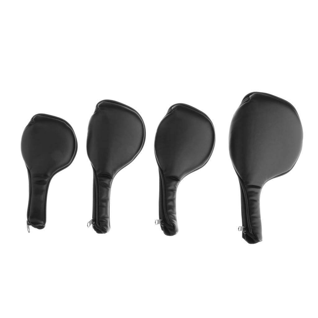 4-Pack Zippered PU Leather Golf Iron Covers Set Universal Fit Most Iron Clubs