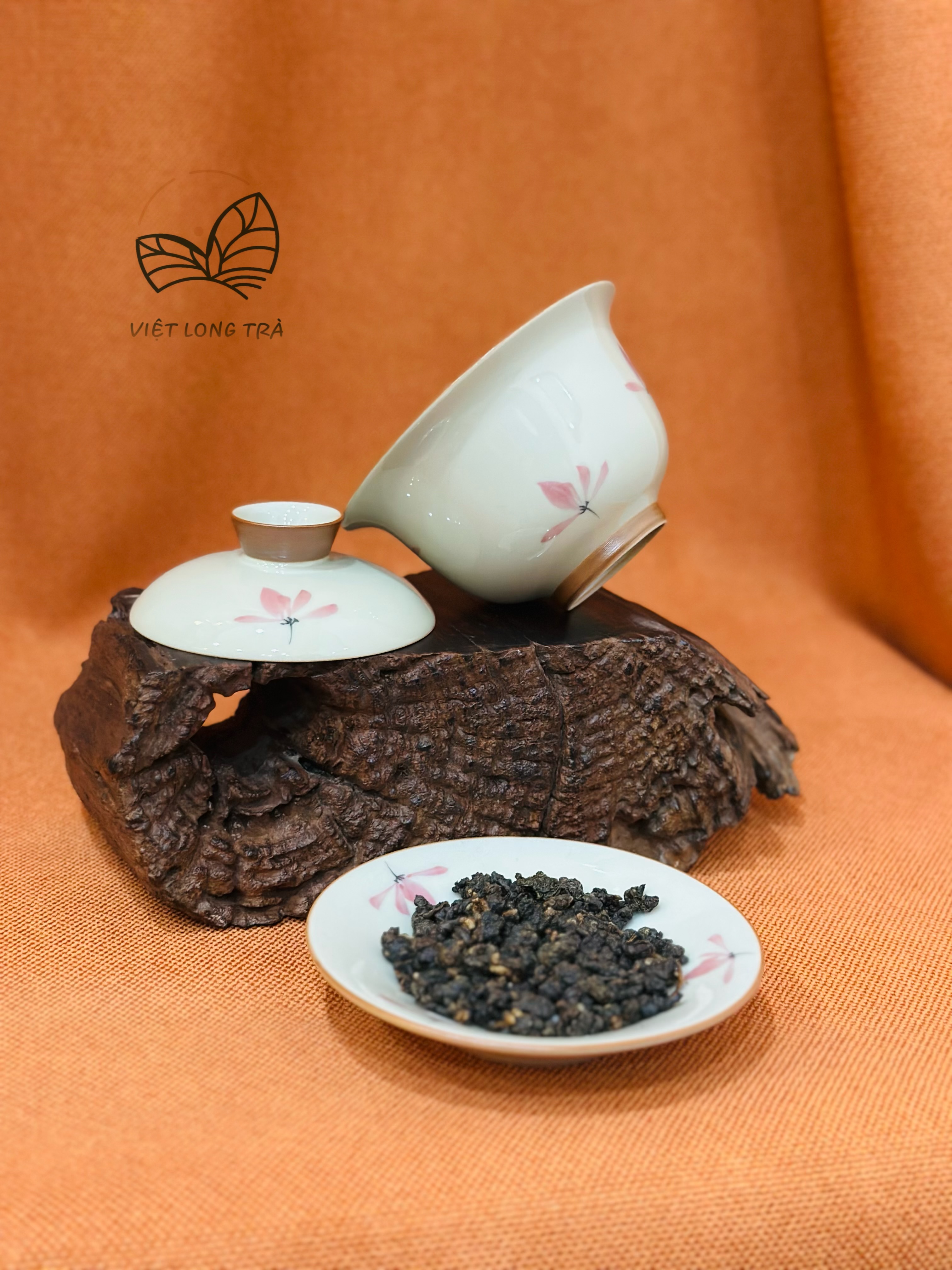 CHÉN KHẢI SỨ PHA TRÀ - 260ML - HOẠ TIẾT HOA LAN VẼ TAY - CHÉN GAIWAN ĐẸP