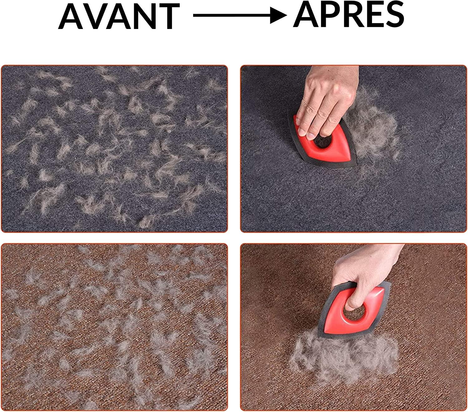 Lược Chải Lông Cho Chó Mèo | Máy Giặt Thảm |  lông và lông trên thảm, quần áo, ghế sofa, ô tô khó tiếp cận. Anti Pilling Razor Squeegee Pickup Lint Remover Tái sử dụng