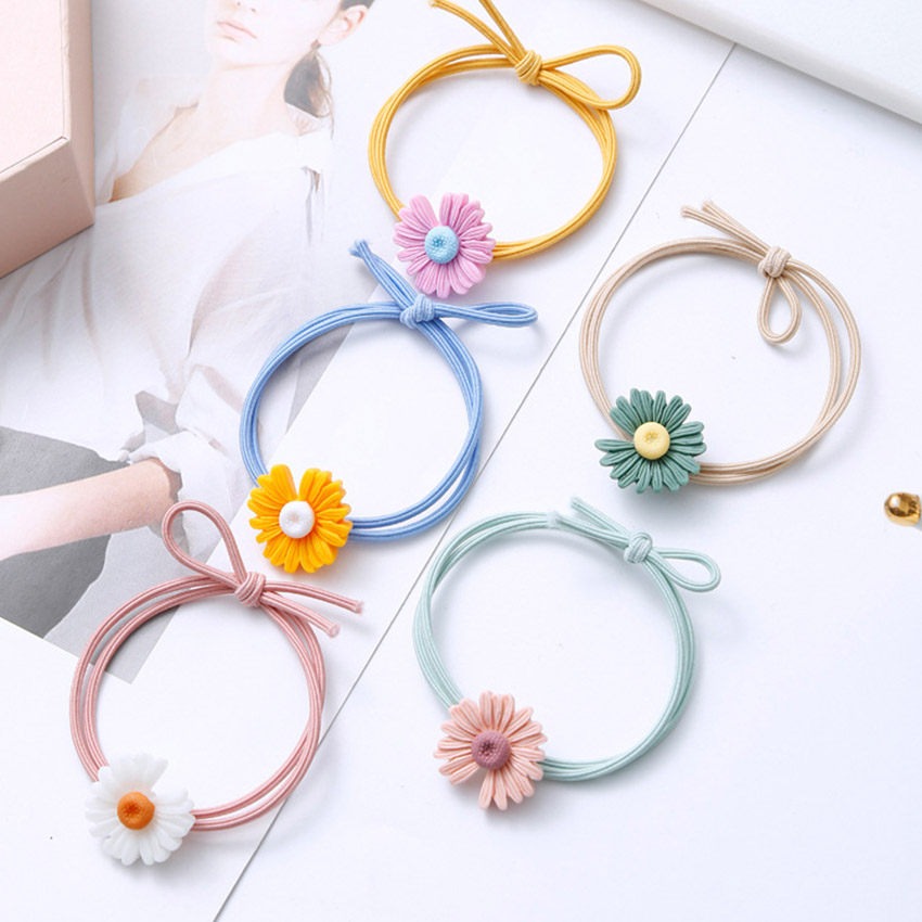 Dây buộc tóc nữ hoa cúc Daisies [Set 5 dây] NASI dễ thương phong cách hàn quốc thun cột tóc nữ co giãn tốt phụ kiện tóc