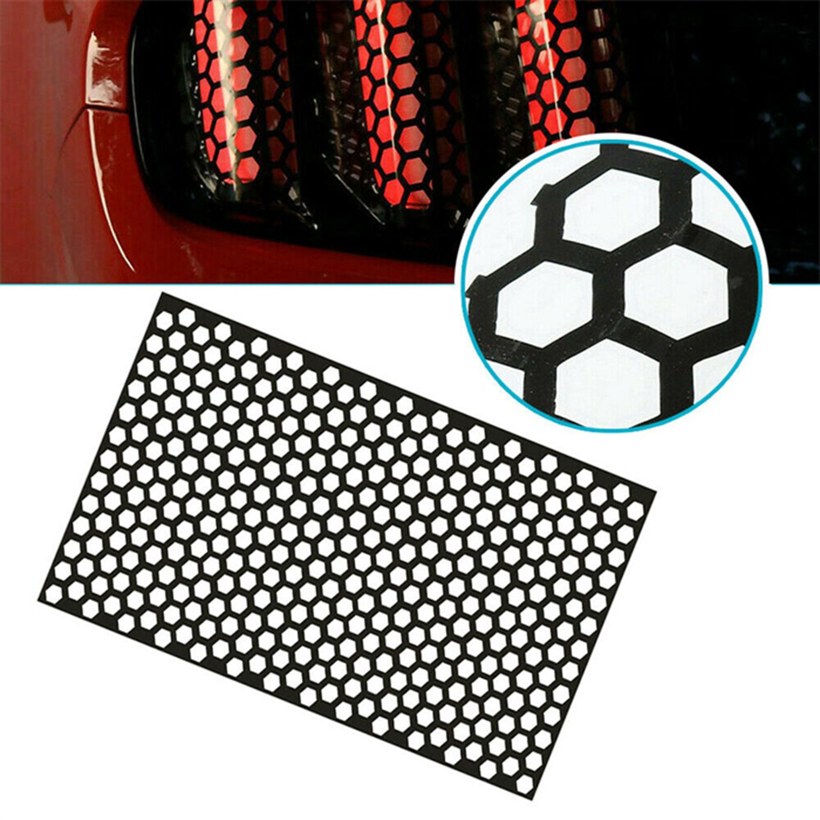 Hollow Honeycomb Car Rear Tail Light Sticker Adhesive Universal Tail Light Lamp Cover Black Decal