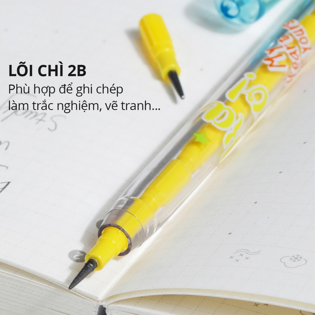 Combo 5 Bút chì khúc Deli EC086 - Chì 2B, nhiều màu sắc lựa chọn