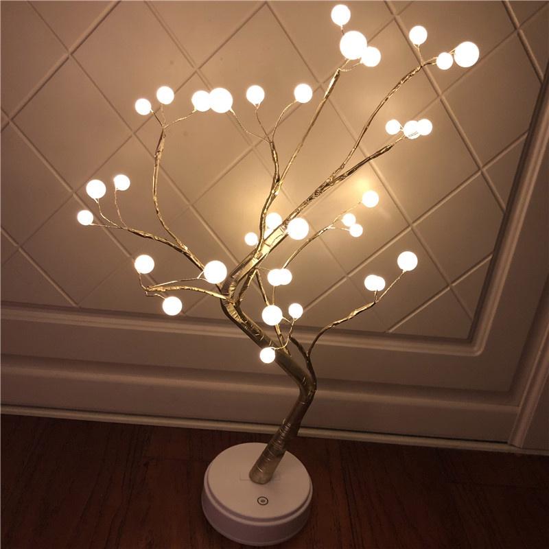 Đèn Led hình cây để bàn Trang Trí phòng đẹp lấp lánh - Loại 36 bóng to