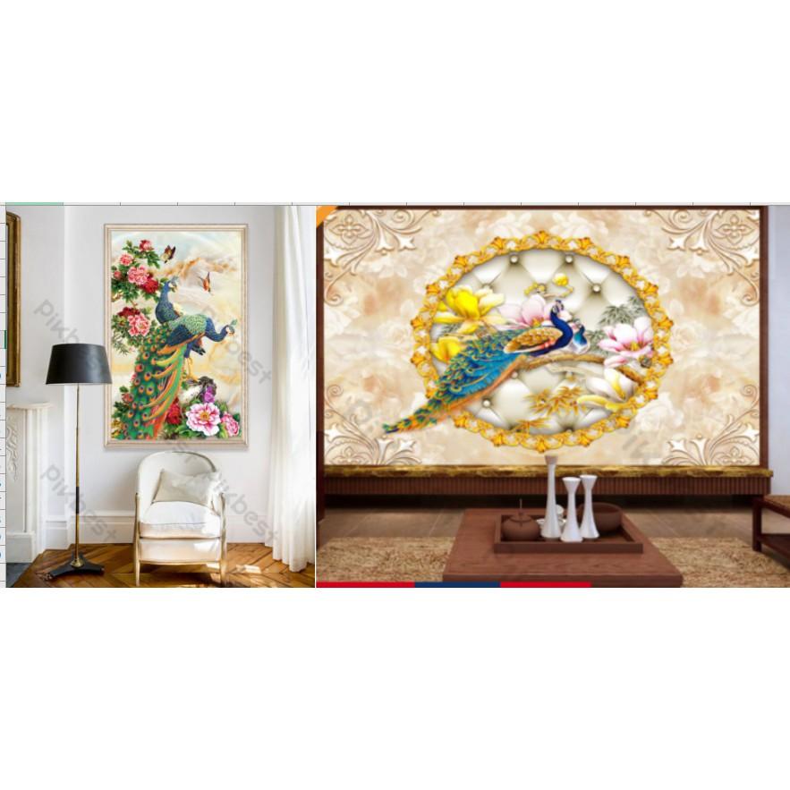 Tranh dán tường Combo 2 tranh 60cm x 90cm x 2 tấm
