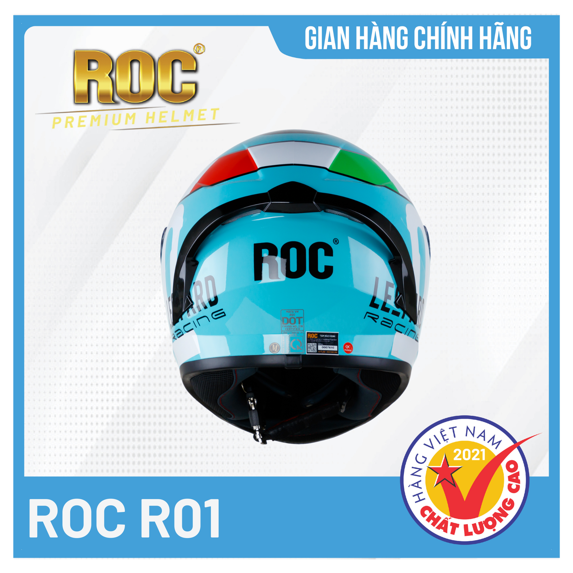 Mũ bảo hiểm Fullface ROC R01 Mạnh Mẽ, Cá Tính