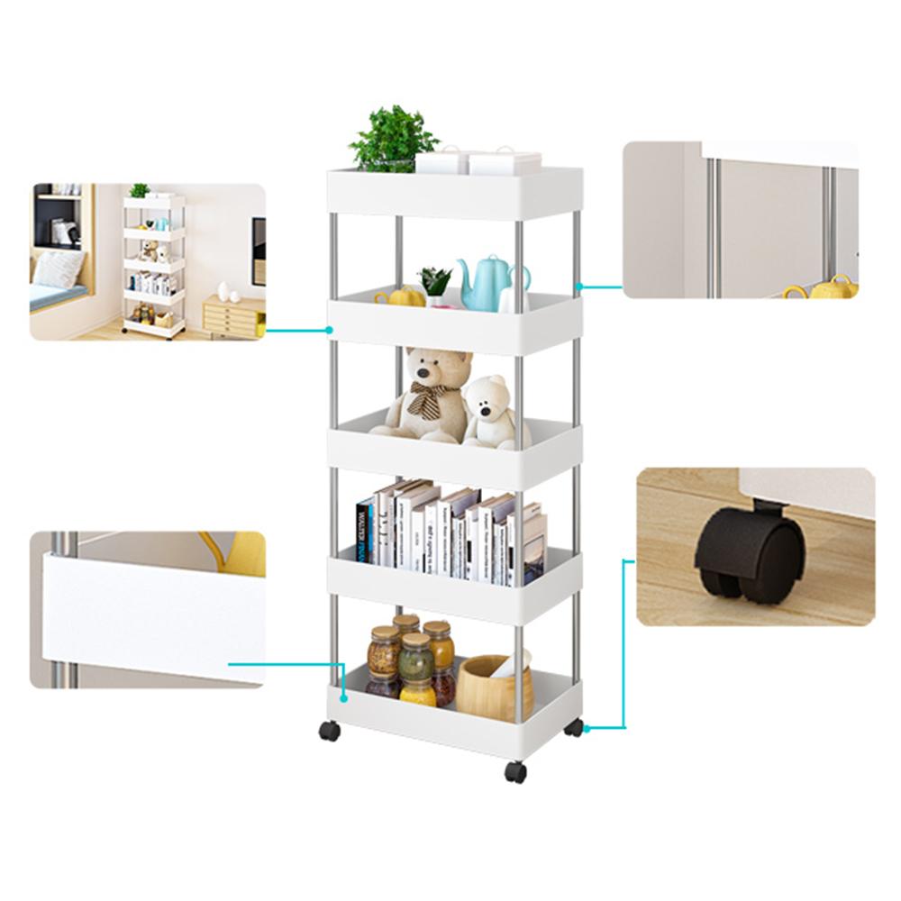 Kệ lưu trữ 5 tầng với bánh xe