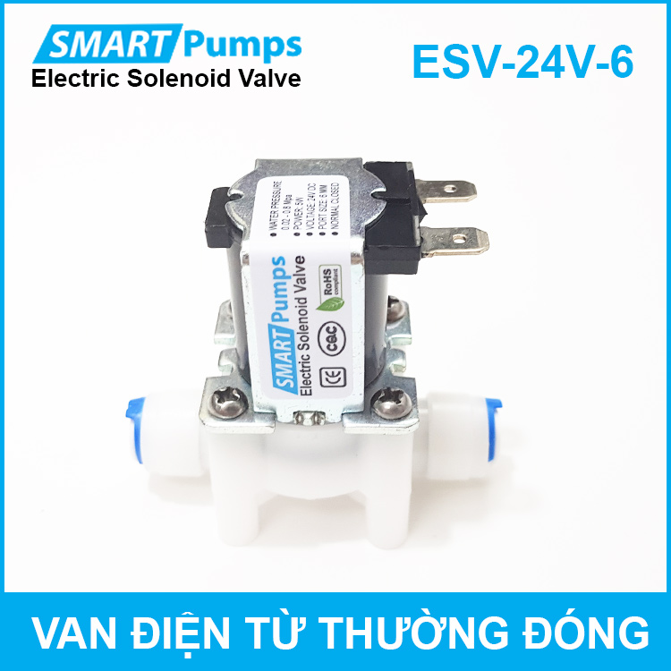 Van điện từ 24V RO 6mm thường đóng Smartpumps