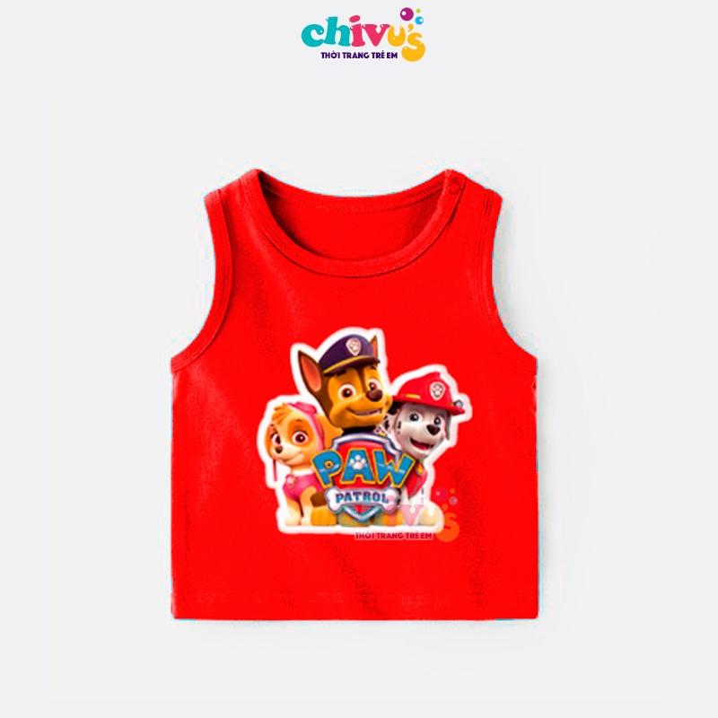 Áo Ba Lỗ Bé Trai Bé Gái CHIVU's KID Đội Chó Cứu Hộ, Áo Ba Lỗ Cho Bé Chất Cotton Lạnh Mùa Hè Mặc Rất Mát