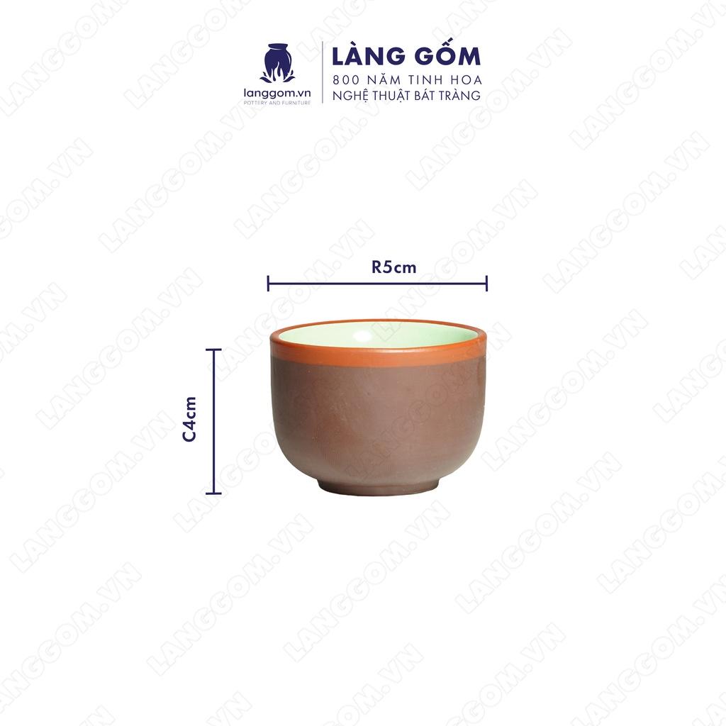 Bộ ấm chén đất nung khắc trúc nhỏ + khay tròn - Men mộc - Gốm sứ Bát Tràng - langgom.vn
