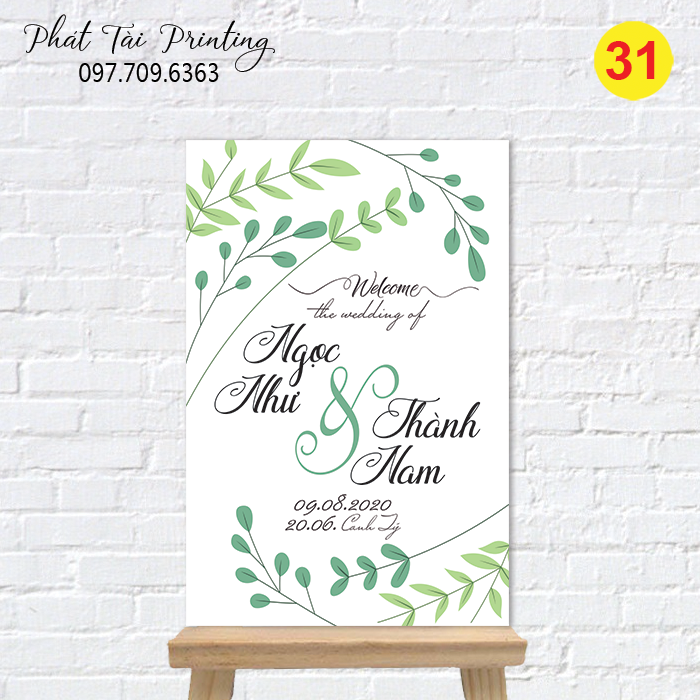 Bảng Welcome trang trí đám cưới MS 31