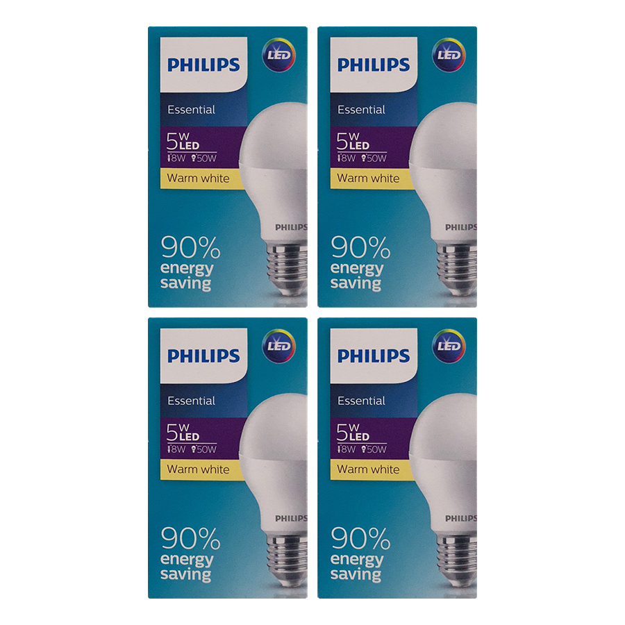 Bóng đèn Philips LED Essential Gen4 5W 6500K E27 A60 - Ánh sáng trắng