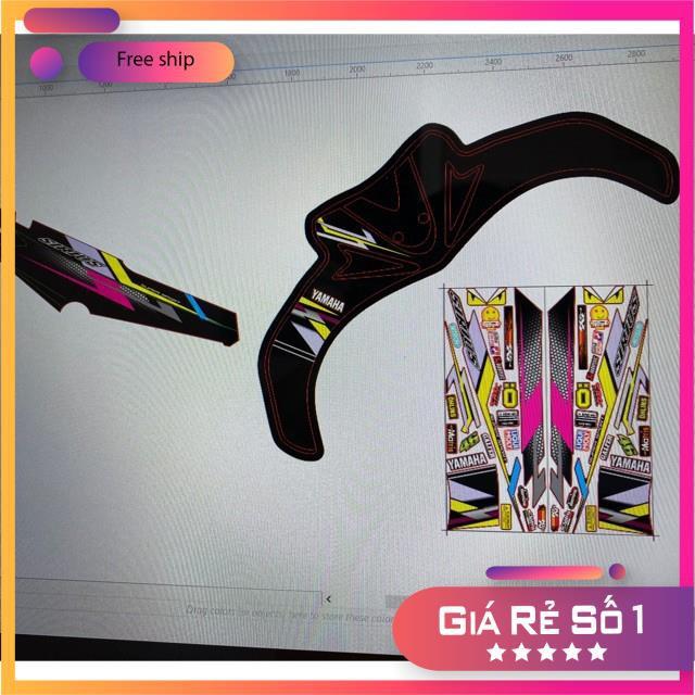 Tem rời dành cho Sirius Fi dán xe đen