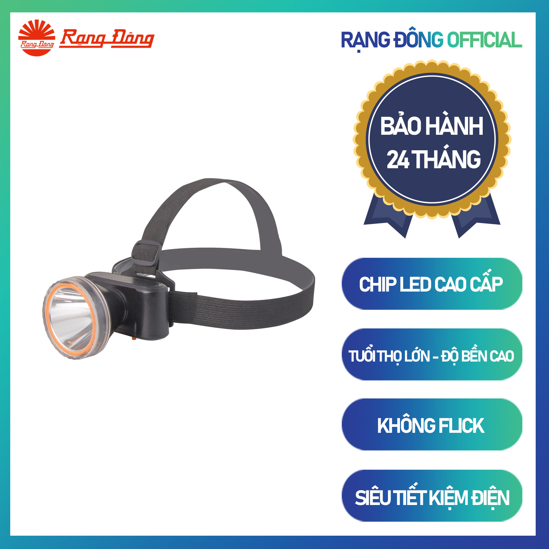 Đèn Pin LED Đội đầu Chính Hãng Rạng Đông Model: LED PDD02L 3W