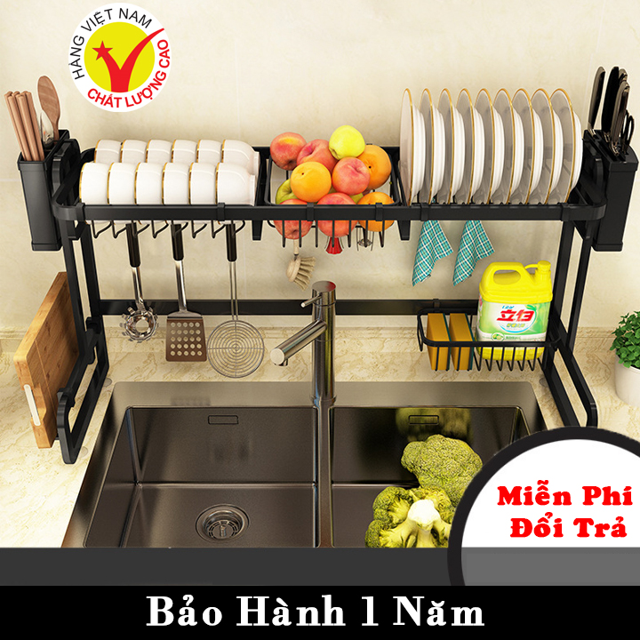 Kệ Đựng Bát Đĩa 2 Tầng.Kệ Úp Chén Đĩa Cao Cấp Mới