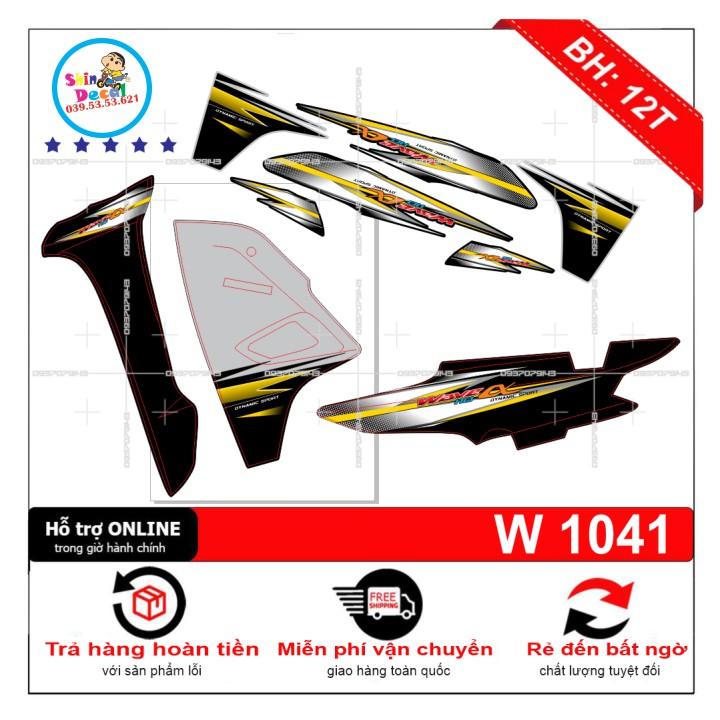 Tem rời wave a 110 2017 đen vàng