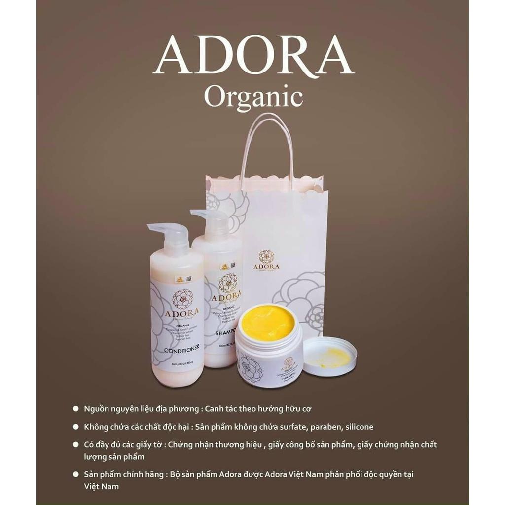 Dầu Gội Đầu ADORA 500ML Chiết Xuất Collagen Oganic Keratin Giups Phục Hồi Nuôi Dưỡng Tóc Chuyên Sâu Giảm Rụng Tóc