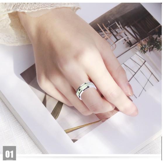 Nhẫn nữ nhẫn Nam TITAN Dạ Quang Phát Sáng Trong Đêm Nhịp Đập Trái Tim Cực Đẹp, Nhẫn Đôi Dạ Quang