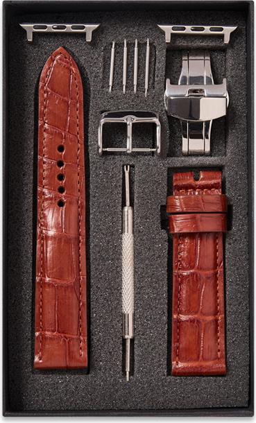 Dây đồng hồ SAM Leather SAM004ASV - Dây da đồng hồ Apple Watch 38/40 – 42/44, dây đồng hồ da cá sấu Size 20mm/22mm, Dây đeo đồng hồ phù hợp các loại ( Swatch, Apple 1,2,3,4,5, Iwatch và đồng hồ cổ điển )