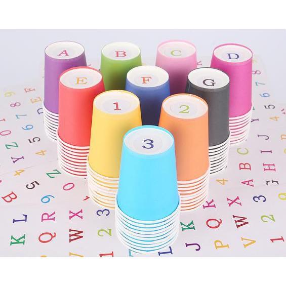 Set 10 cốc giấy nhiều màu cho bé