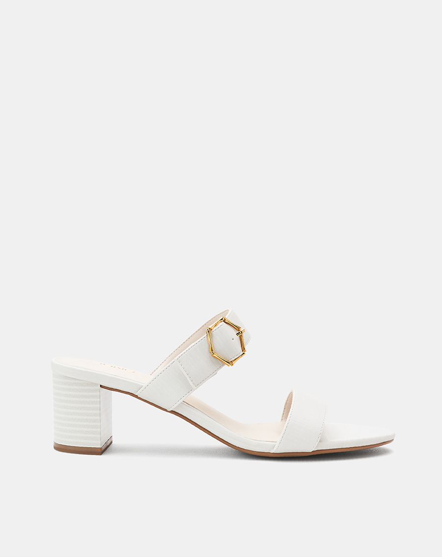 Giày Sandal Nữ 5cm Thời Trang JUNO Gót Vuông Quai Ngang Phối Khóa Trang Trí SD05104