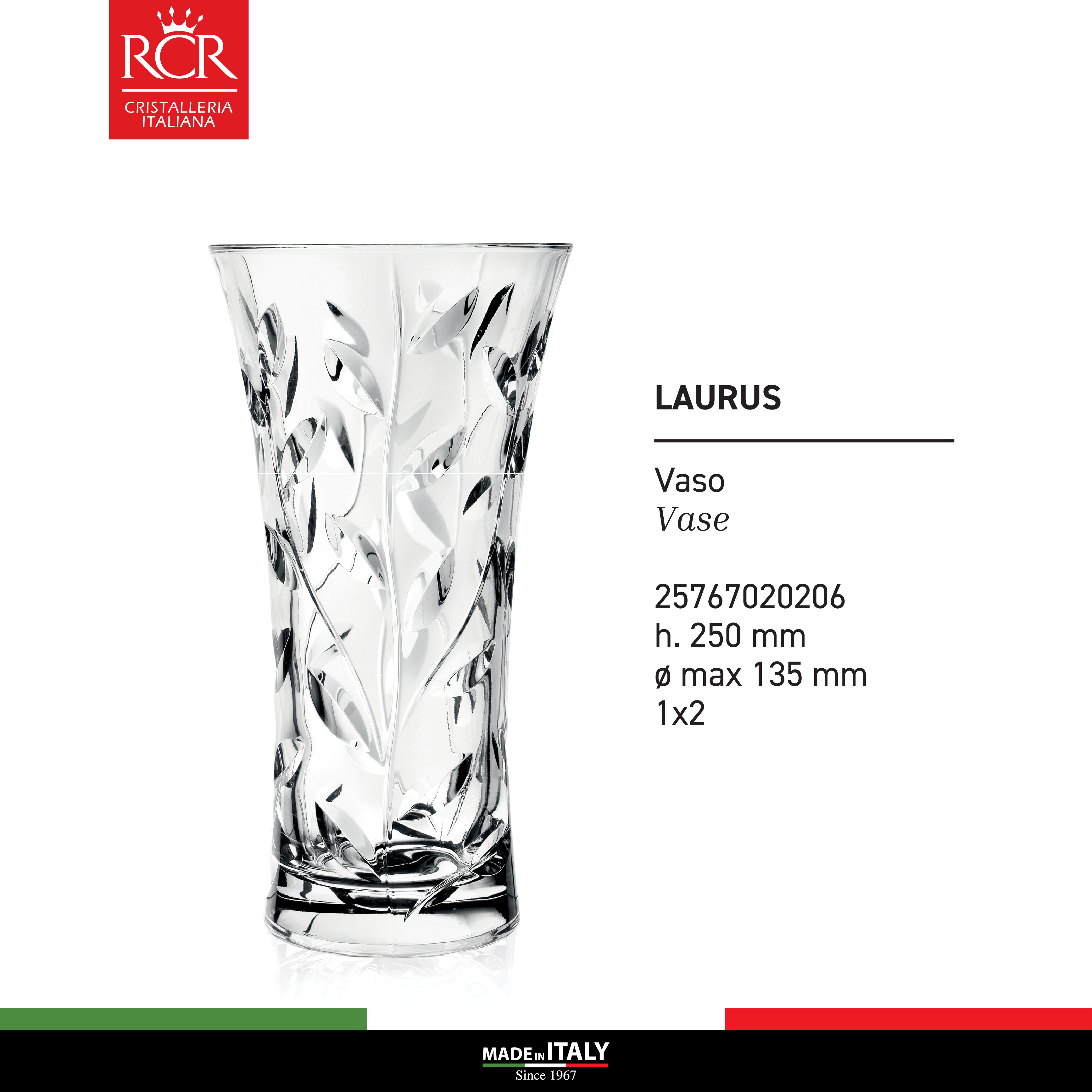 Bộ quà tặng RCR Ricco 01 Bình hoa Laurus 25cm