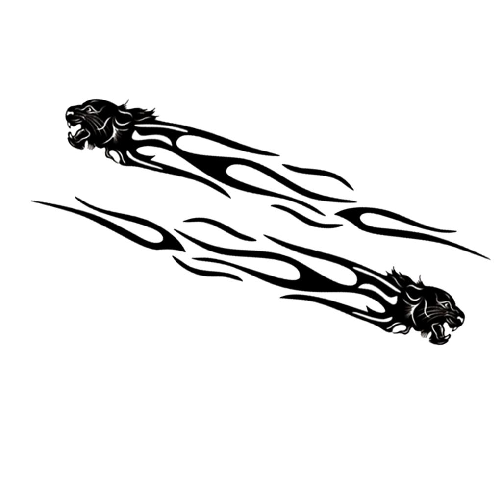 Pair Waterproof Car Body Side Truck Decal Vinyl Flame Graphics Racing Stripes Sticker Universal