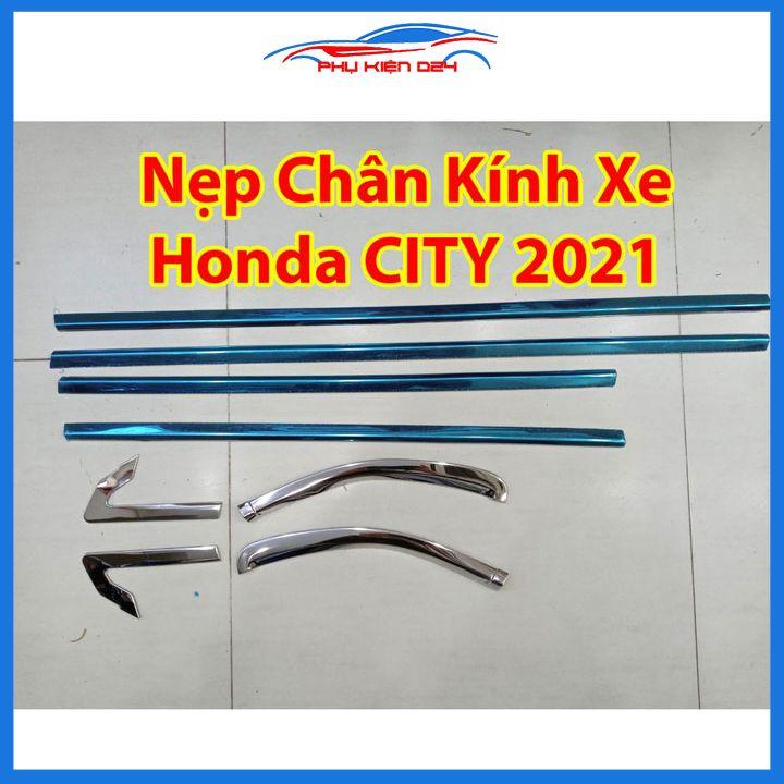 Bộ nẹp viền chân kính cong kính City 2021-2022 Inox sáng bóng chuẩn form xe