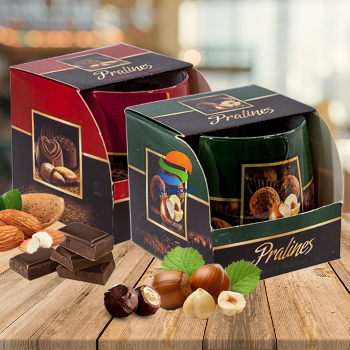 Combo 2 ly nến thơm tinh dầu Bartek Pralines 100g - sôcôla hạnh nhân, nến trang trí, thơm phòng, thư giãn, Hỗ trợ khử mùi