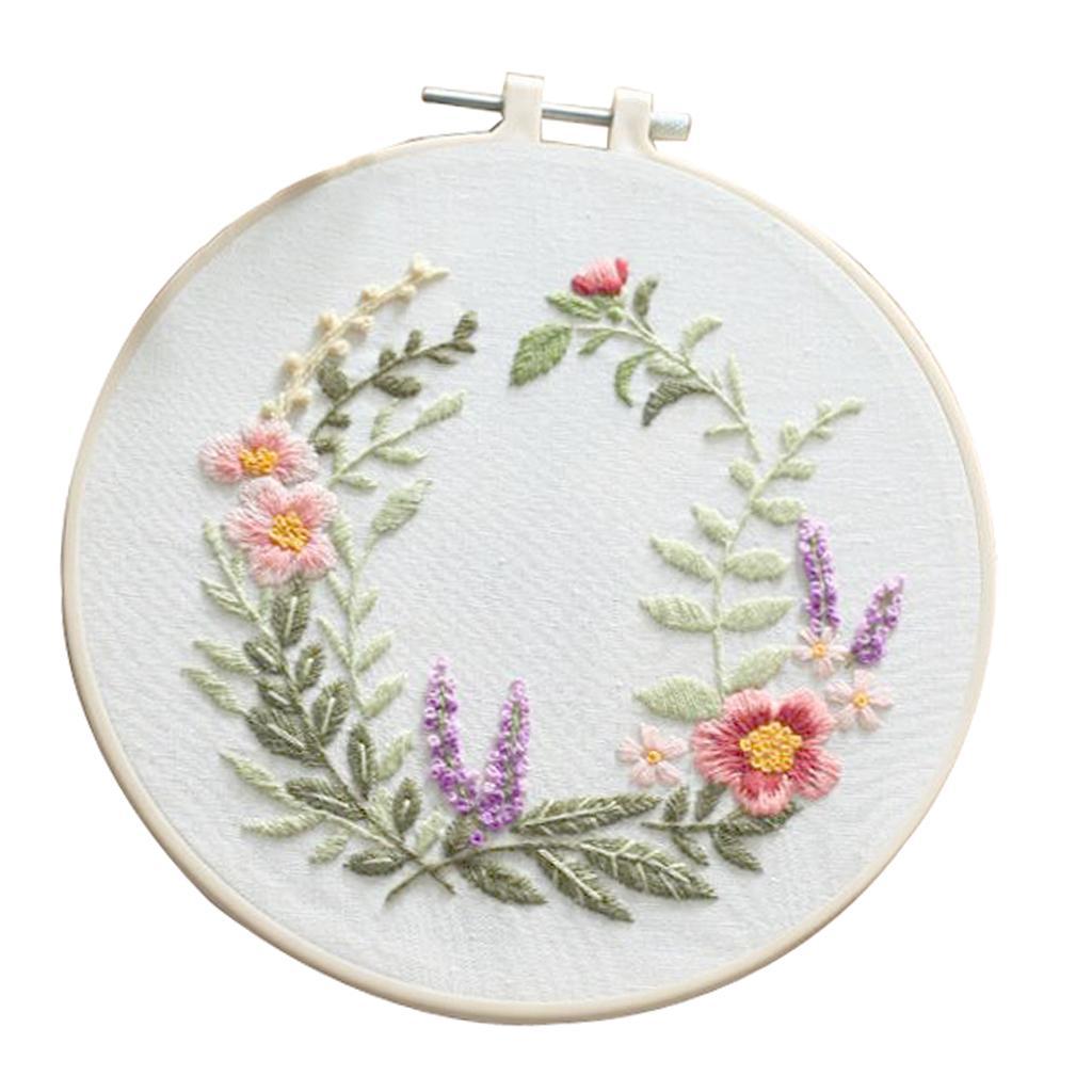 Flower Embroidery Kit Pre-printed Chinese Cross Stitch Complete Needlework Kits