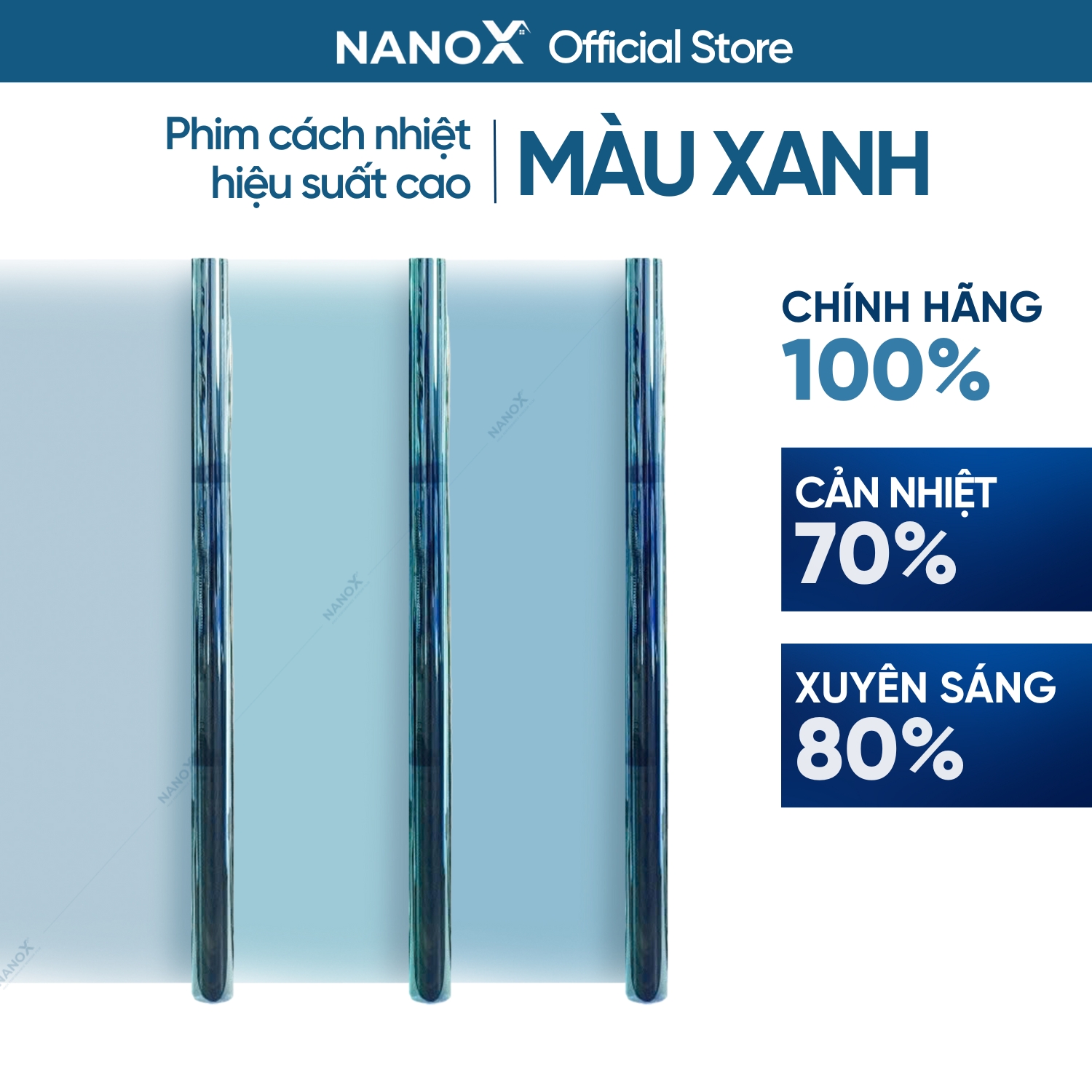 Phim cách nhiệt màu xanh mát mắt NanoX