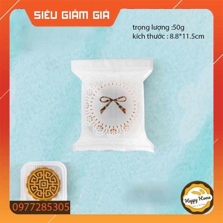 Túi đựng bánh trung thu trong mờ, túi đựng bánh quy, túi đựng bánh đậu xanh set 50 túi kích thước 50-63-80g