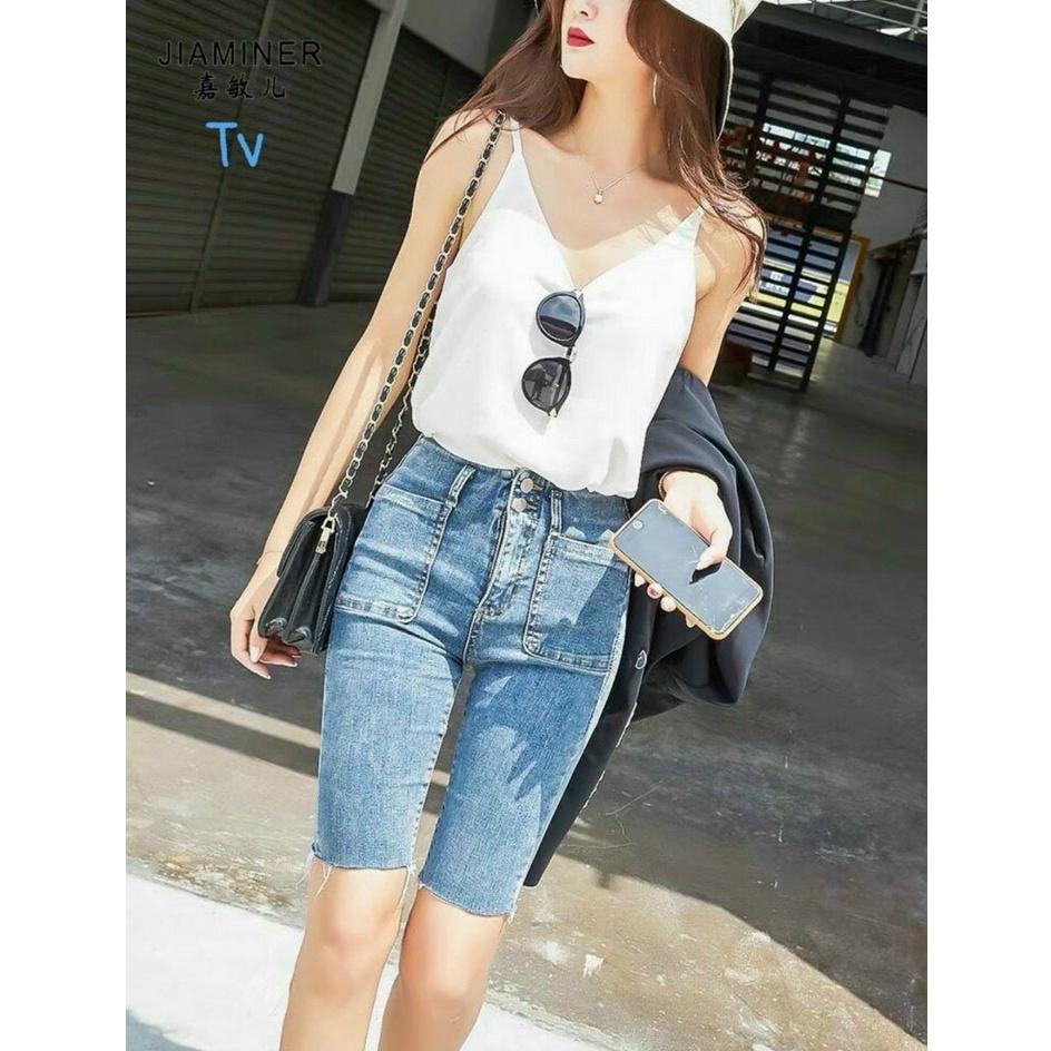 Quần short jean ngố nữ cao cấp, chất liệu denim dễ thương, tôn dáng BEN Shop0807 Z12