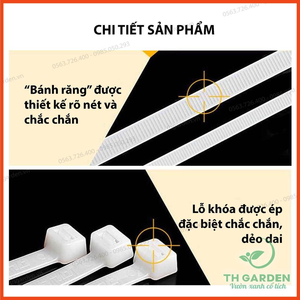 100 Dây Rút Nhựa, Lạt Thít Nhựa TH Garden - Dây Thít Dài 20cm - Lạt Nhựa Dẻo Dai Siêu Chắc, Siêu Bền - Dây Buộc Đồ Rất Chắc Chắn