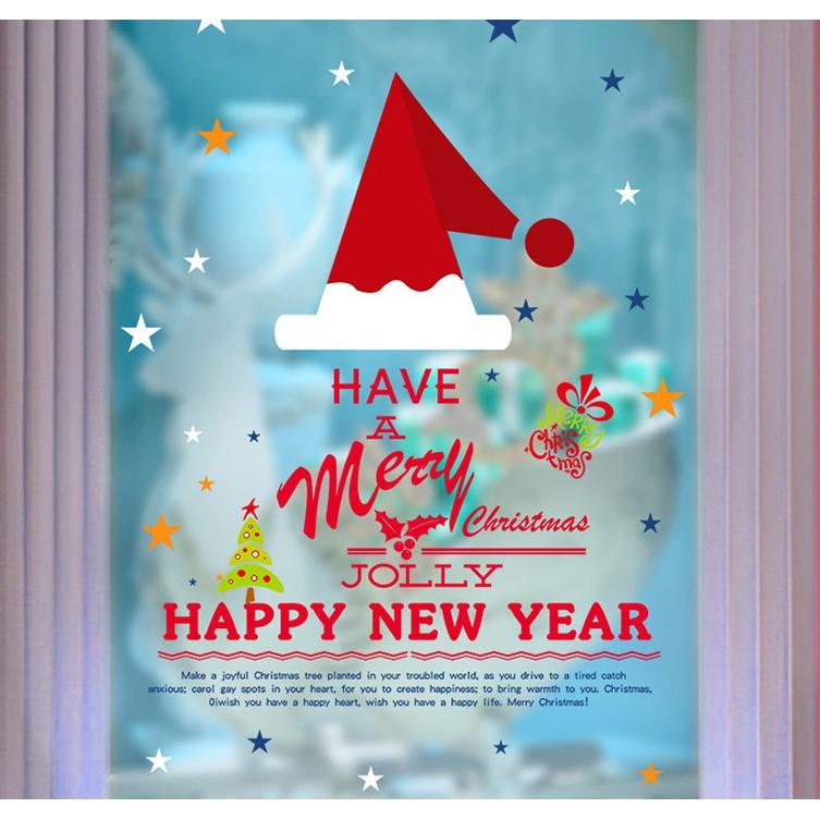 Decal trang trí noel Merry Chrismast and Happy New Year