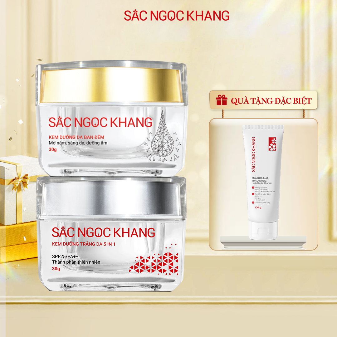 Bộ đôi dưỡng da Kem ban ngày (30ml) + Kem ban đêm (30g) Sắc Ngọc Khang