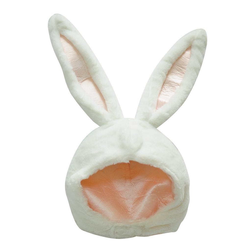 Women Girls Warm Rabbit Ear Moving Jumping Hat Plush Hat