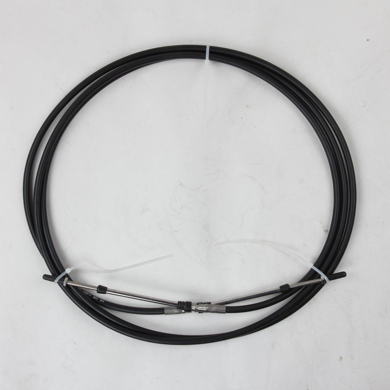 2pcs Universal Throttle Cable Black for Marine Boat Motor Control Lever 17FT