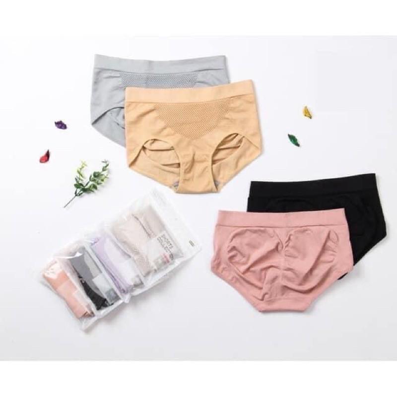 Quần lót cotton nâng mông kháng khuẩn kèm túi zip siêu sịn