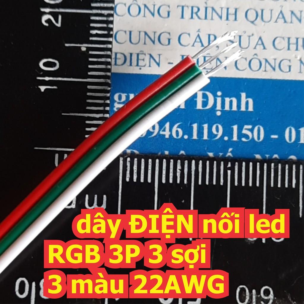 5 mét dây ĐIỆN nối led RGB 3P 3 sợi 3 màu 22AWG kde7368