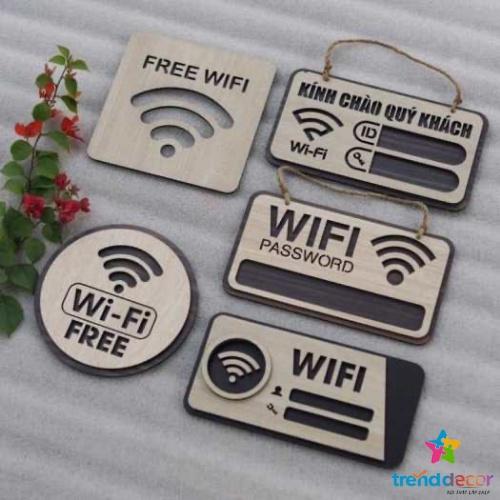 Bảng Gỗ Decor Treo Tường Trang Trí Wifi