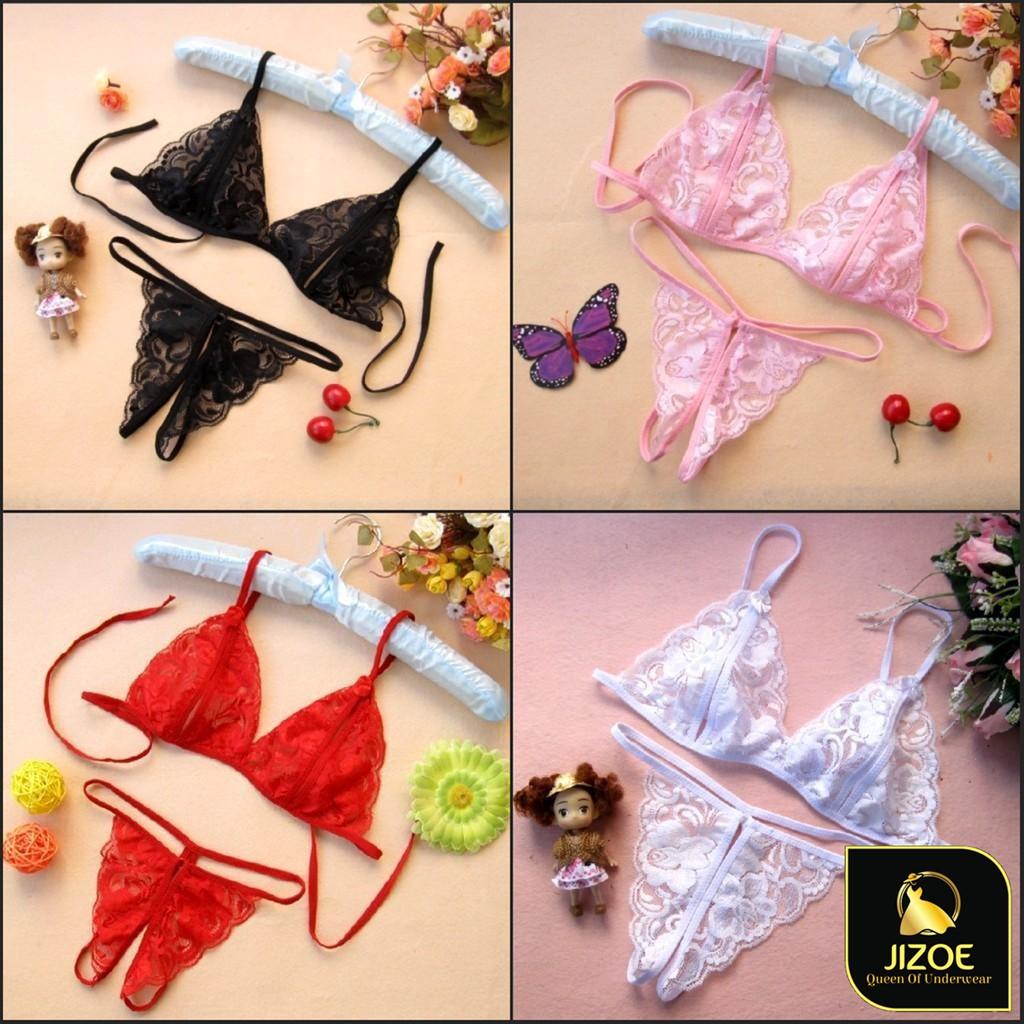 Bộ đồ lót lọt khe ren quyến rũ Sexy hở đáy nhiều màu BAL41
