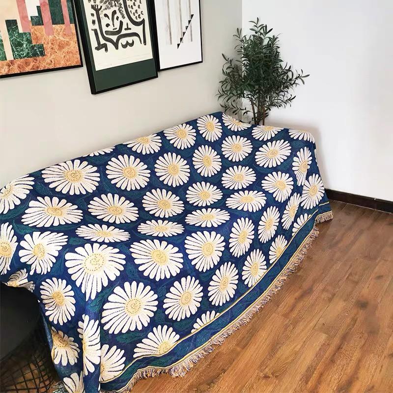 Thảm thổ cẩm cao cấp với hoa cúc vintage 220x250cm