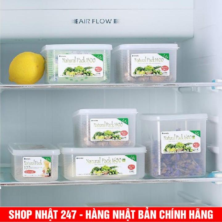 Hộp nhựa đựng thực phẩm Inomata nắp dẻo nhựa trong dáng dài, dáng cao nội địa Nhật Bản