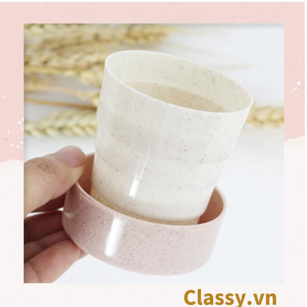 Ly nước ngũ cốc gấp gọn  Classy nhiều màu, tiện lợi mang theo khi du lịch, đi chơi, đi học PK1280