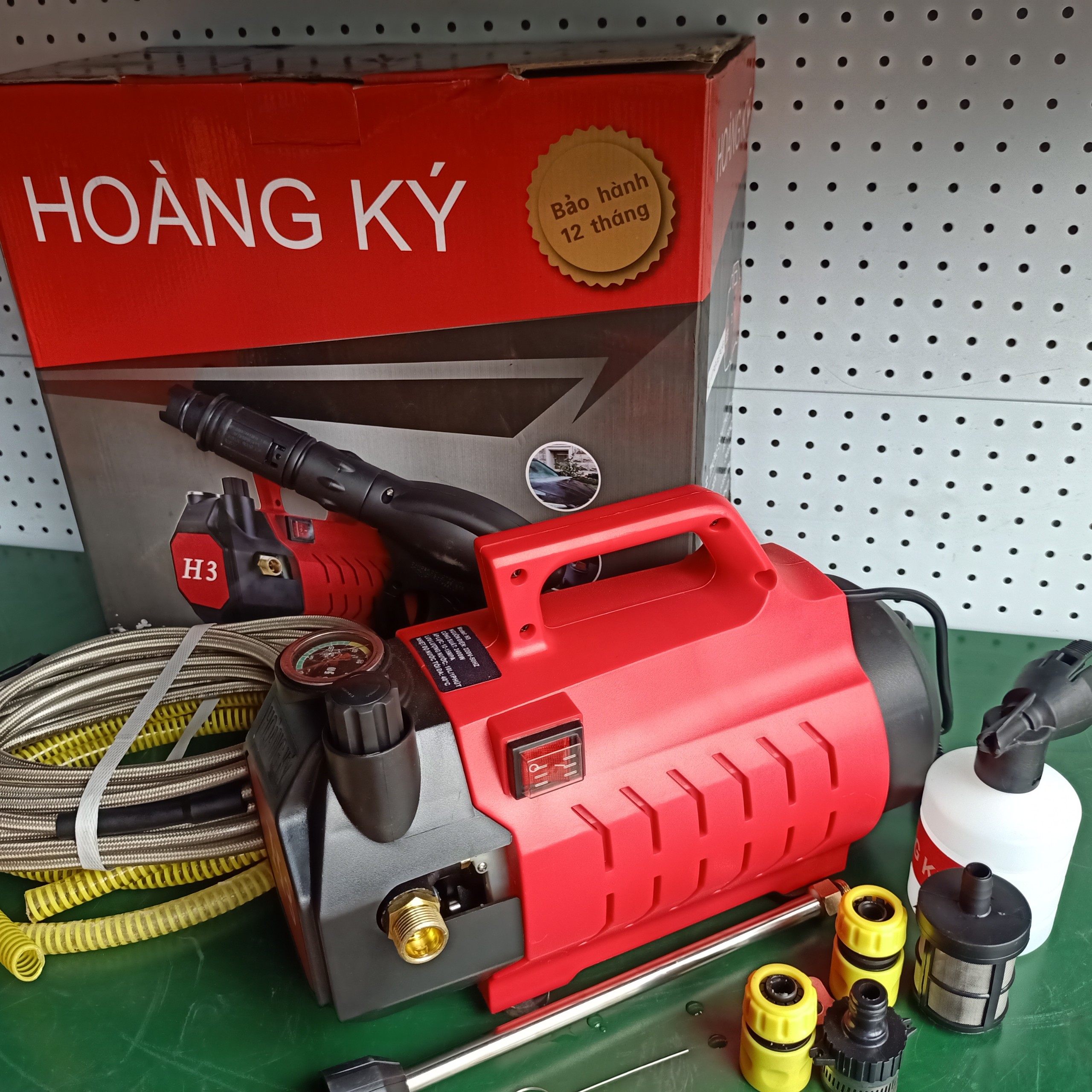 máy phun xịt rửa xe siêu bền H3 công suất 2400W có chĩnh áp động cơ dây đông